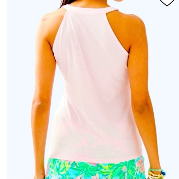 Lilly Pulitzer Pink Shay Ruffled Sleeveless Tank Top In Paradise Tint Size XS - Picture 2 of 9
